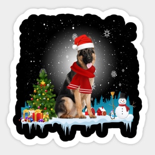 Funny German Shepherd Christmas T-shirt Sticker